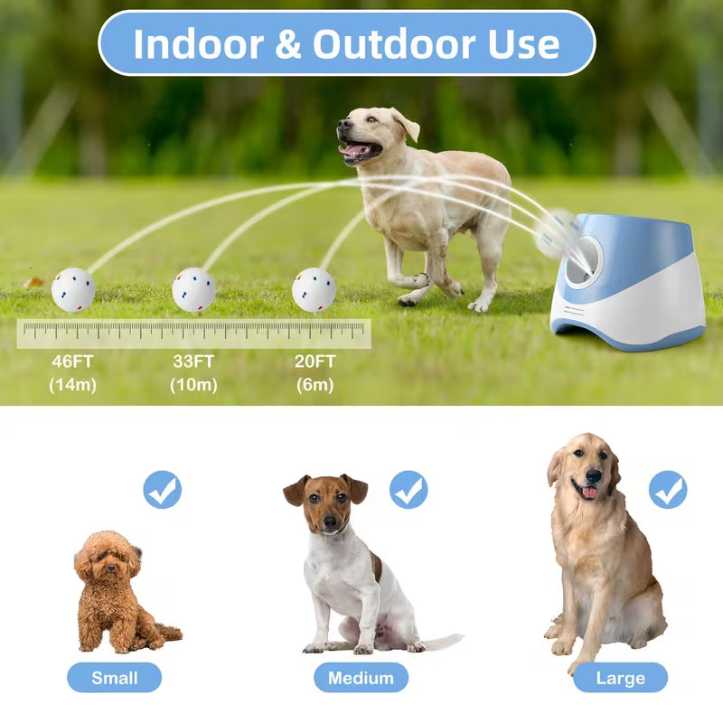Auto Dog Ball Launcher – Adjustable Indoor Outdoor Thrower