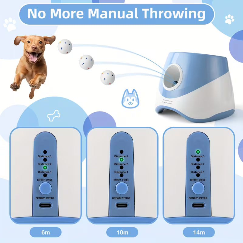 Automatic Ball Launcher for Dogs – Adjustable Indoor Outdoor Dog Ball Thrower