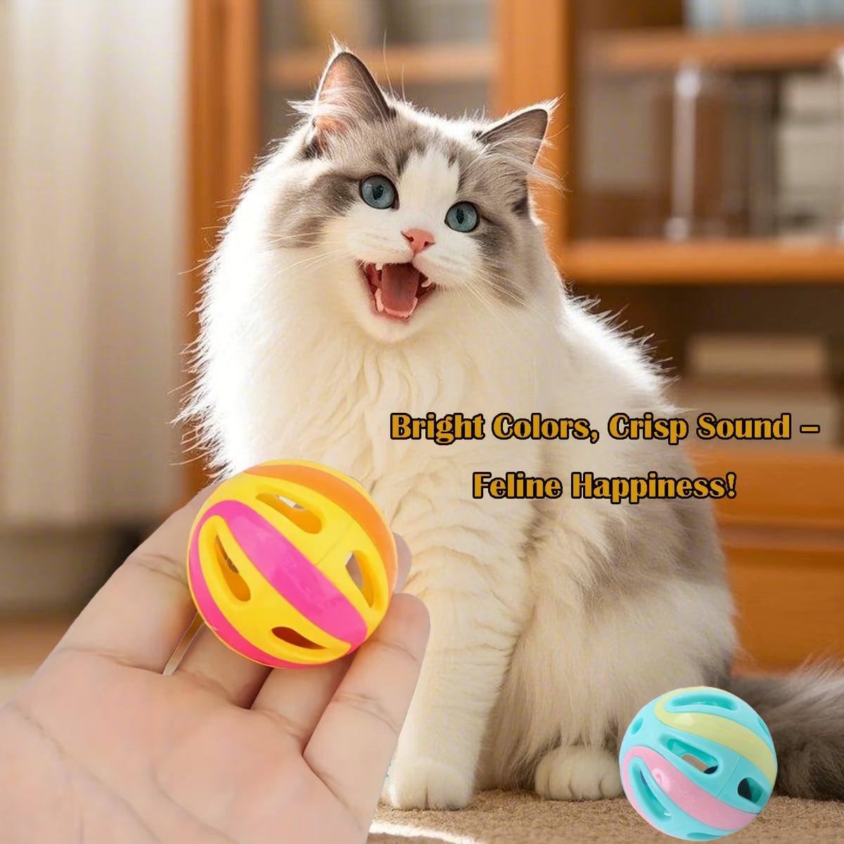 Interactive Bell Cat Toy Balls – Hollow Bite-Resistant Pack