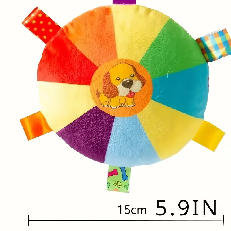 Colorful Squeaky Plush Disc Dog Toys for All Breeds 2 Pack