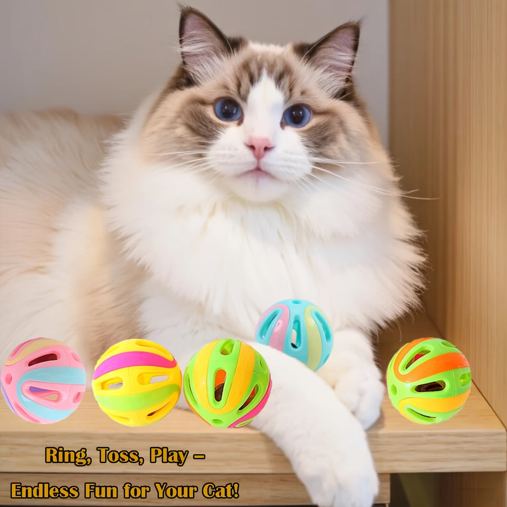 Interactive Bell Cat Toy Balls – Hollow Bite-Resistant Pack