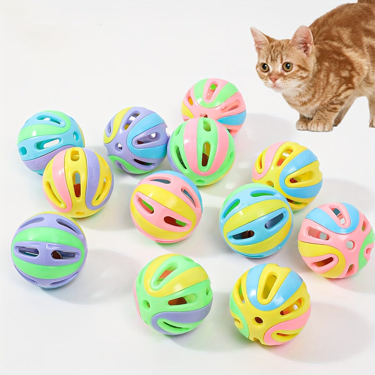 Interactive Bell Cat Toy Balls – Hollow Bite-Resistant Pack