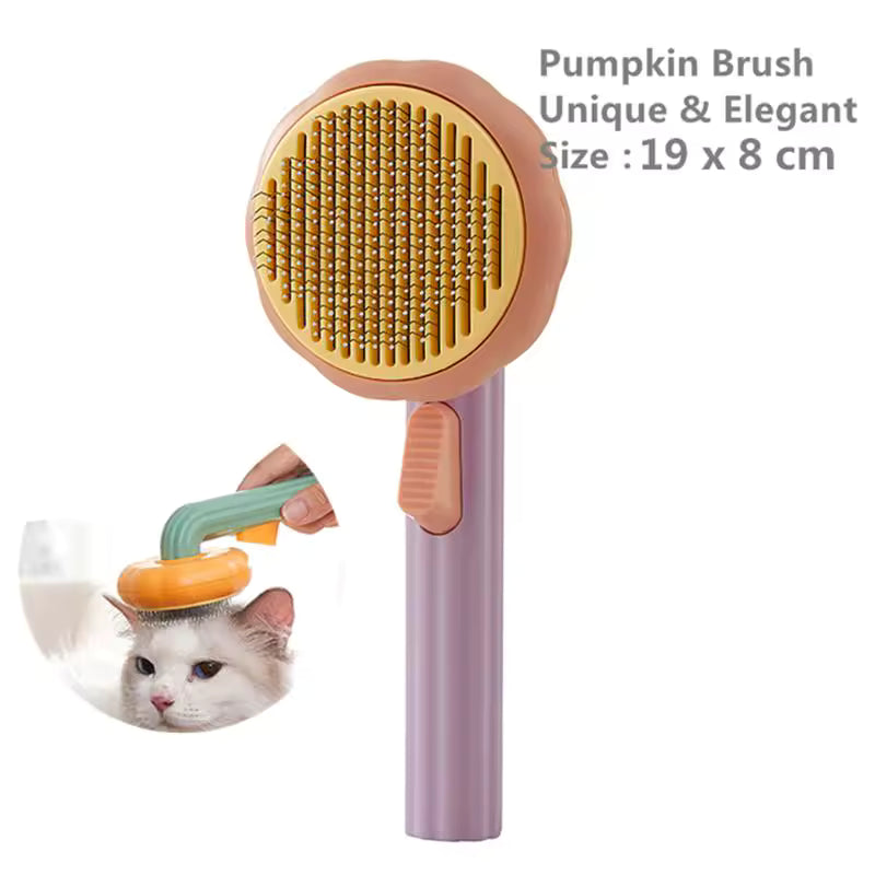 Self-Cleaning Slicker Brush for Cats & Dogs | One-Click Pet Hair Shedding Comb