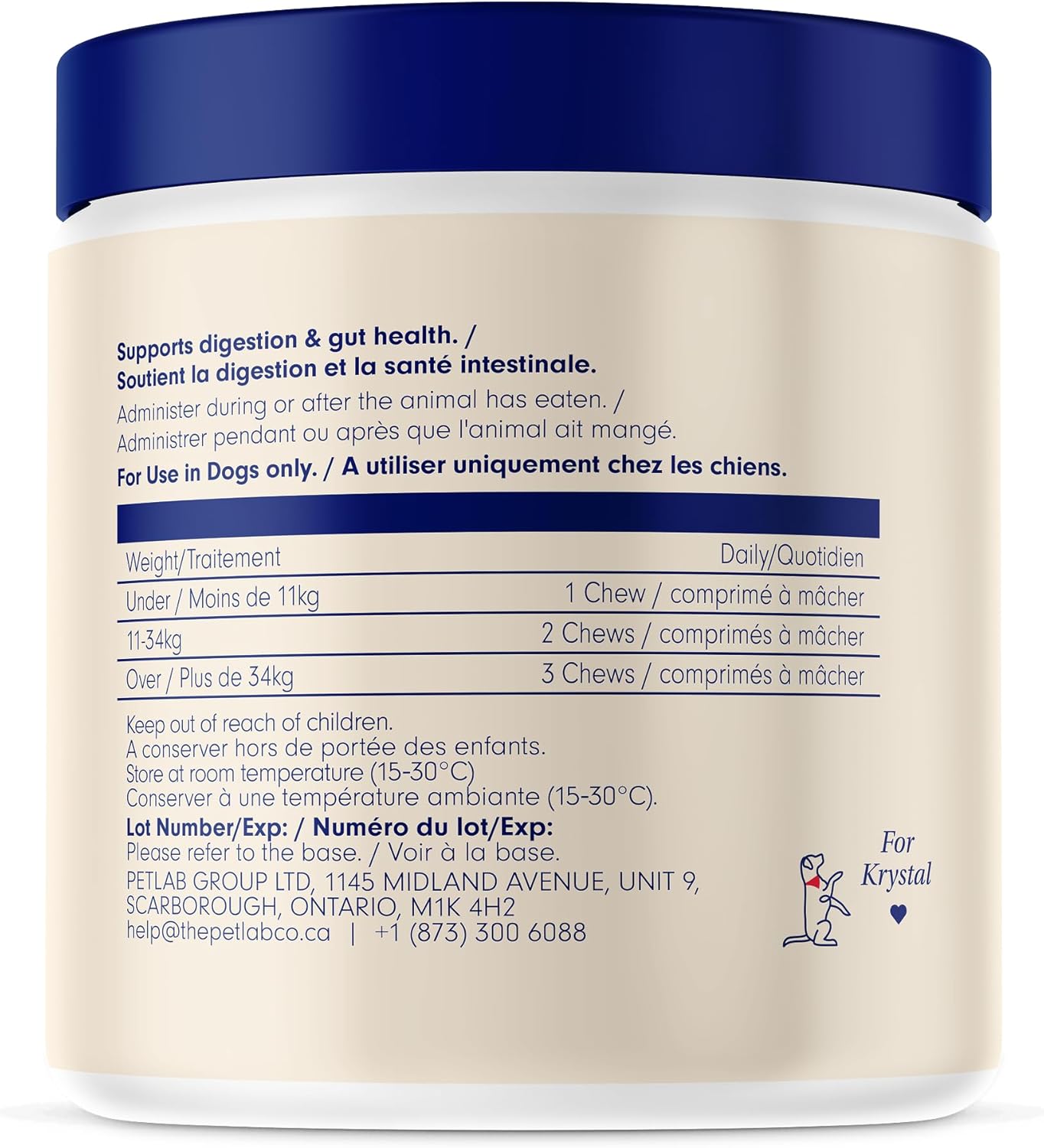 PetLab Co. Probiotic Chew+ for Dogs – Pork Flavor Digestive Support, 30 Chews