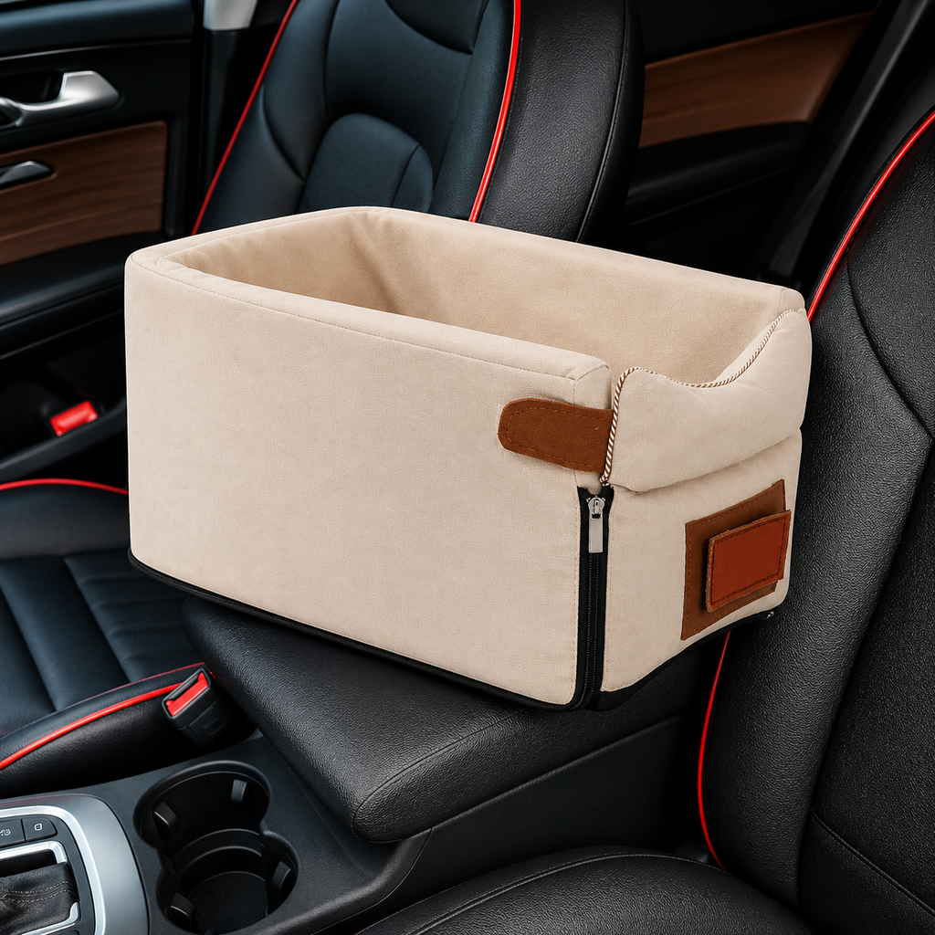 Car Console Pet Seat & Travel Carrier for Small Dogs & Cats