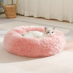 Donut Cat Bed – Calming Plush Round Cat Bed for Indoor Cats All Seasons