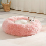 Donut Cat Bed – Calming Plush Round Cat Bed for Indoor Cats All Seasons – photo 2