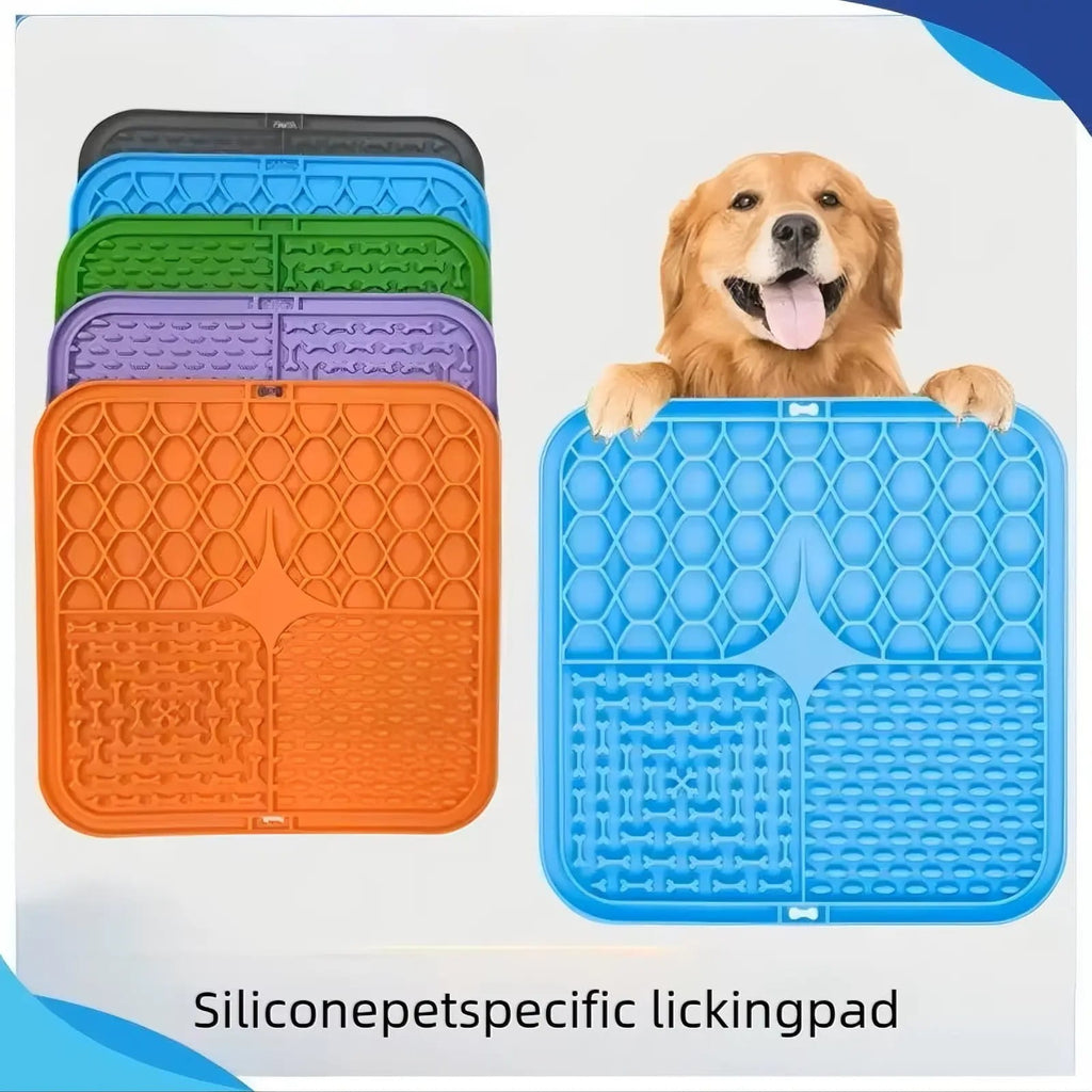 Calming Silicone Pet Lick Mat | Slow Feeder & Bath Distraction with Suction Cups