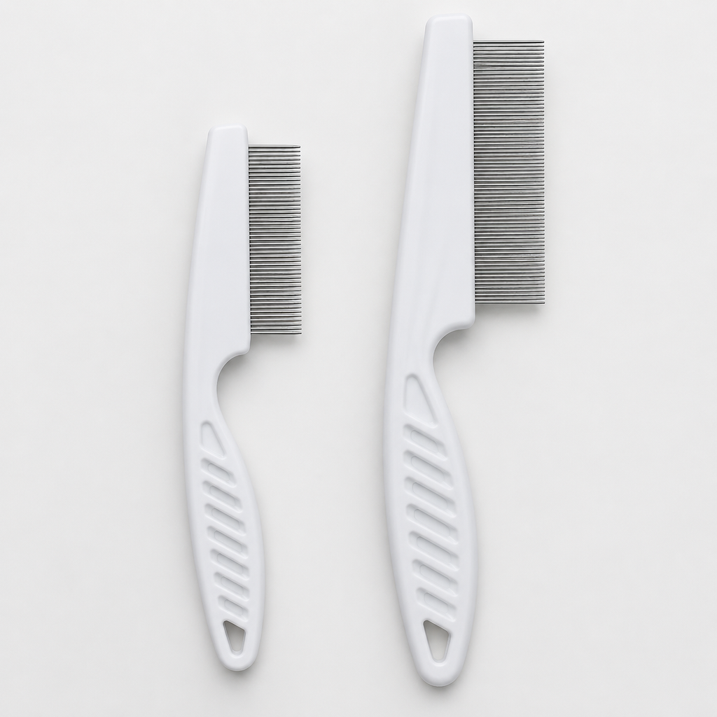 Flea Comb for Dogs & Cats - Stainless Steel Grooming Comb 2pk