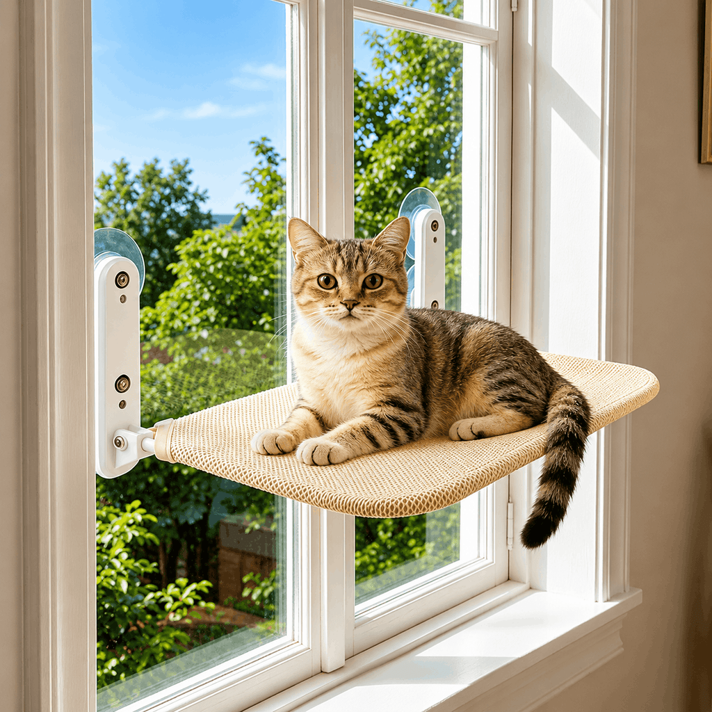 Cat Window Hammock Suction Cup Mount No-Drill Perch Seat Bed