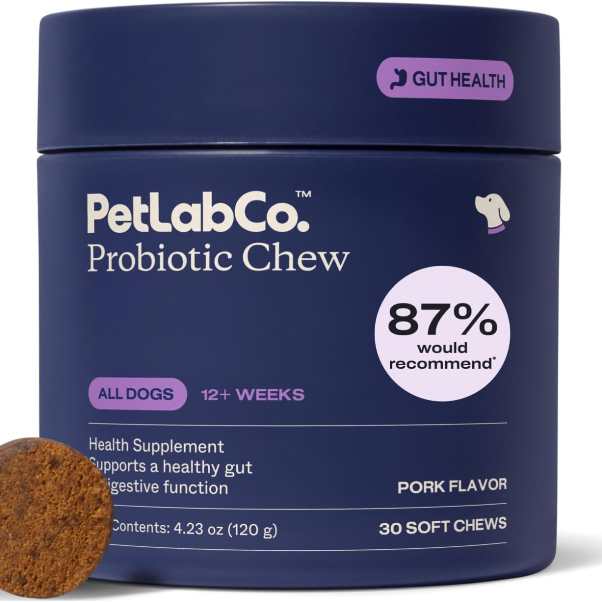 PetLab Co. Probiotic Chews for Dogs Gut Health 30 Count