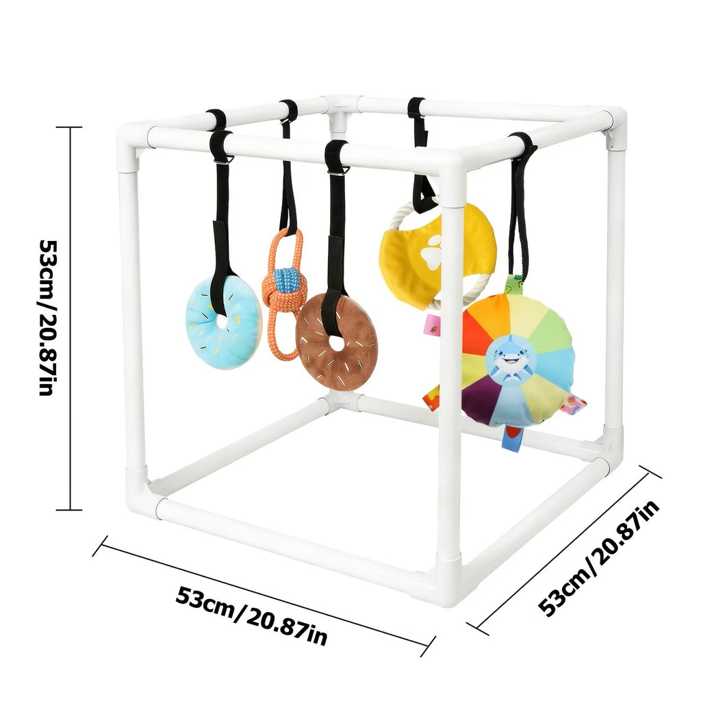 Puppy Play Gym Indoor Dog Playground with 6 Hanging Toys