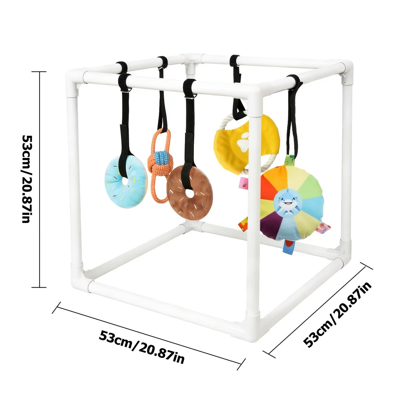 Puppy Play Gym Indoor Dog Playground with 6 Hanging Toys