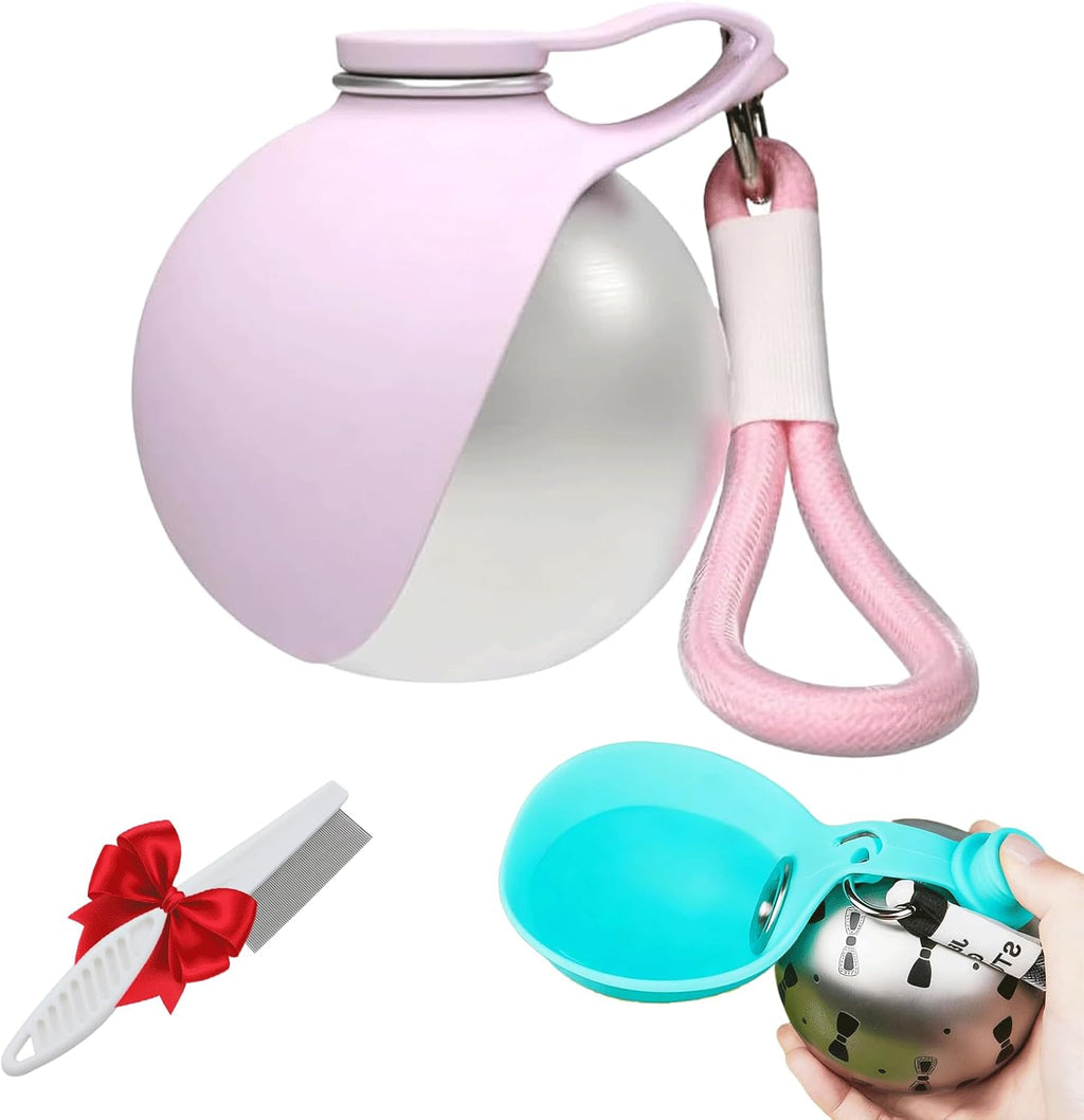 Portable Dog Water Ball Bottle with Foldable Silicone Bowl