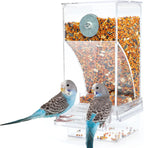 Automatic Bird Feeder Toy – Transparent Acrylic Food Container for Parrots and Cage Birds
