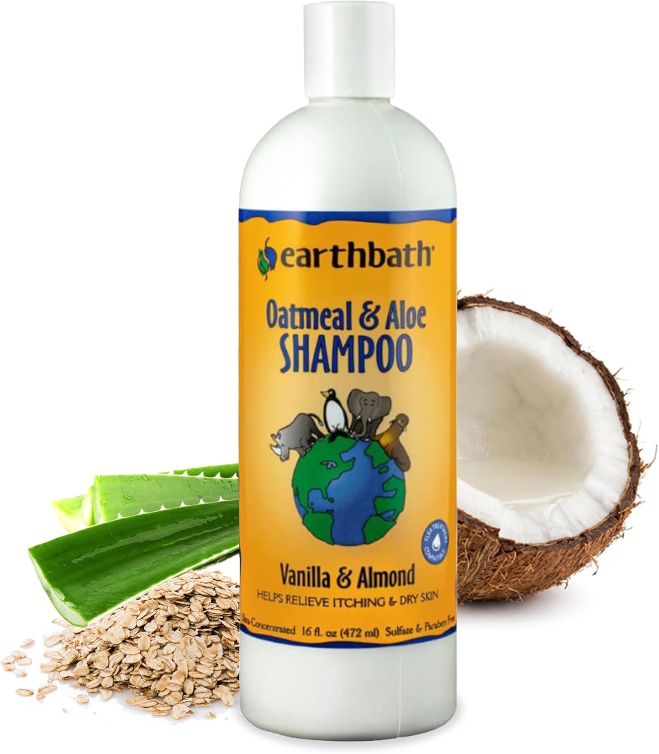 Earthbath Oatmeal & Aloe Dog Shampoo Vanilla Almond 16 oz