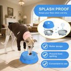 Dog Slow Feeder Bowl with Rolling Ball, No Mess Liquid Treat Lick Bowl, 2-In-1 Enrichment Feeder with Suction Cups
