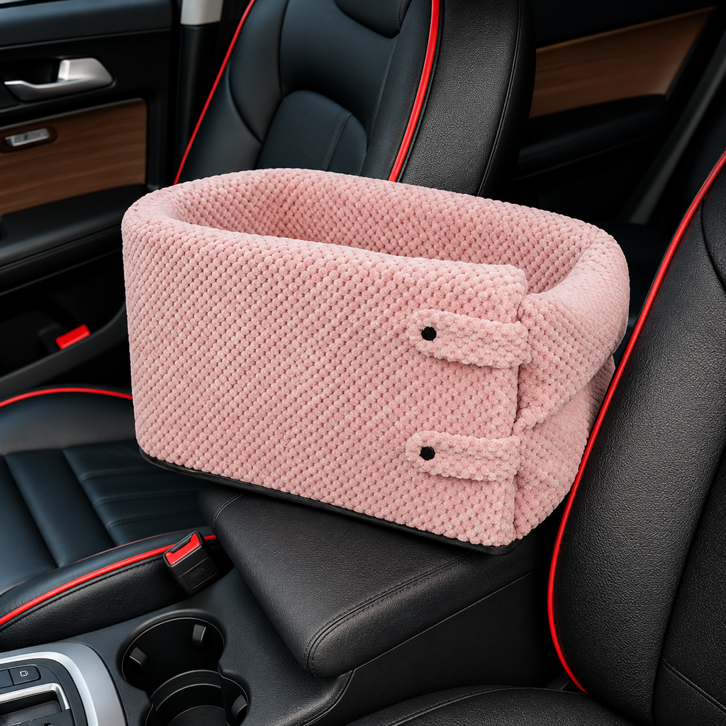 Car Console Pet Seat & Travel Carrier for Small Dogs & Cats
