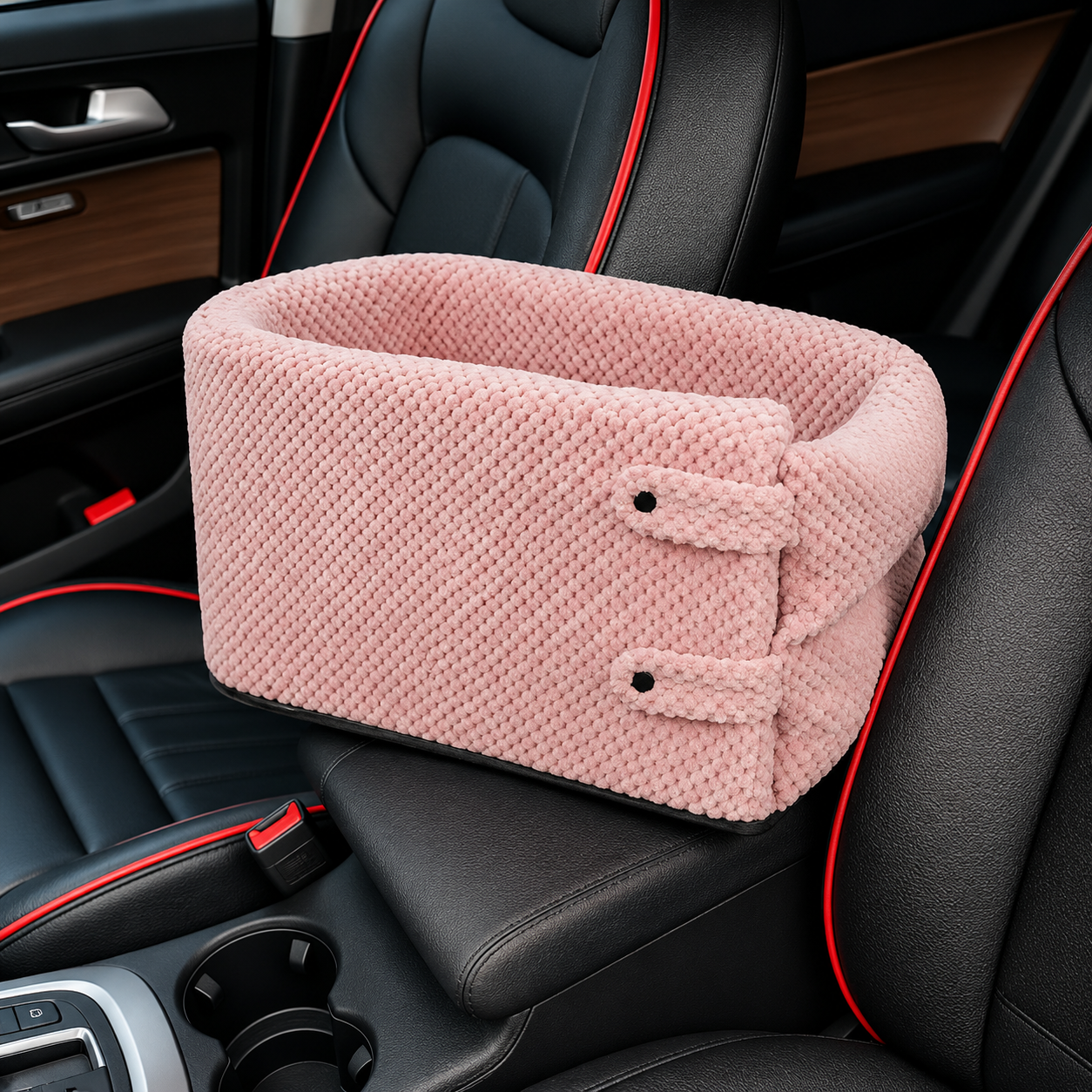 Car Console Pet Seat & Travel Carrier for Small Dogs & Cats