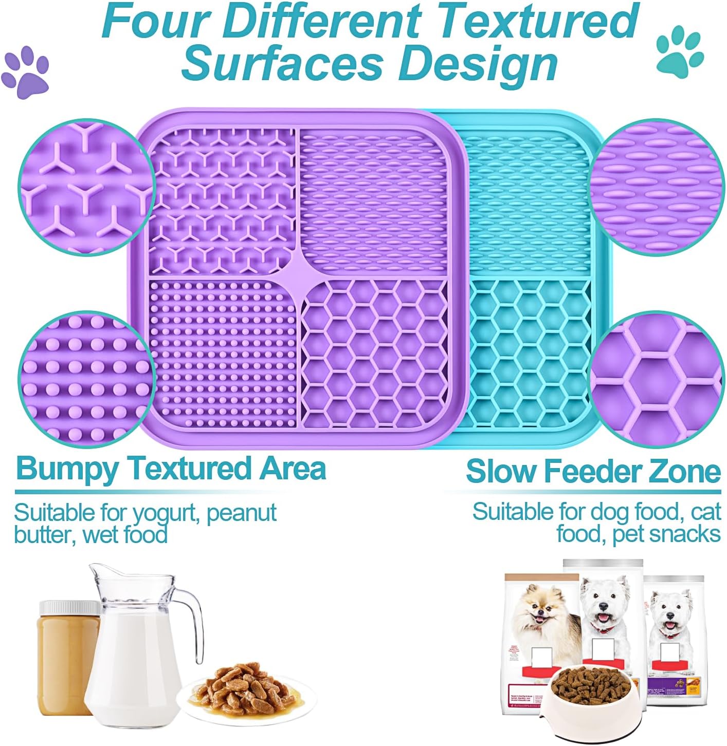 Calming Silicone Pet Lick Mat | Slow Feeder & Bath Distraction with Suction Cups