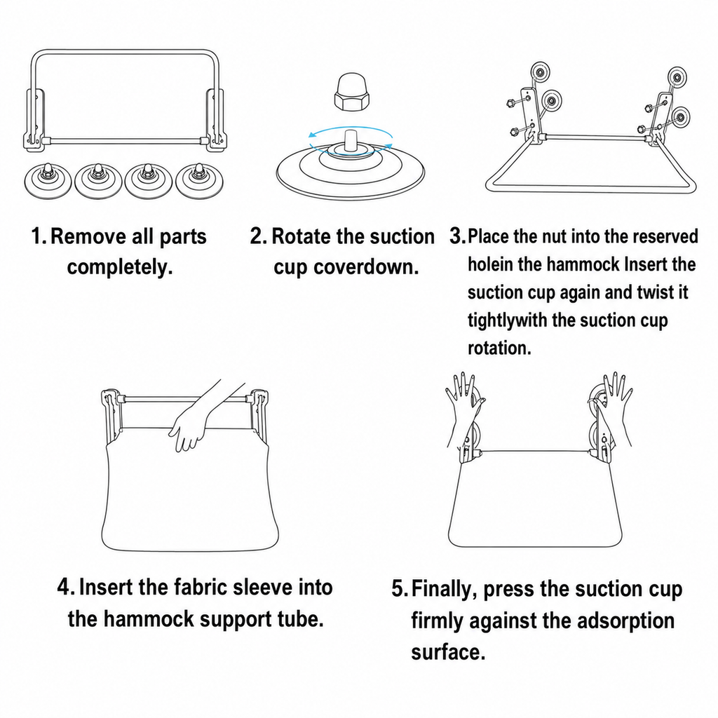 Cat Window Hammock Suction Cup Mount No-Drill Perch Seat Bed