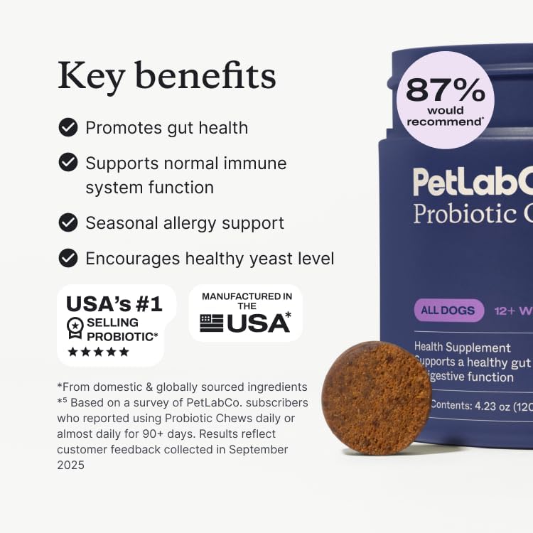PetLab Co. Probiotic Chews for Dogs Gut Health 30 Count