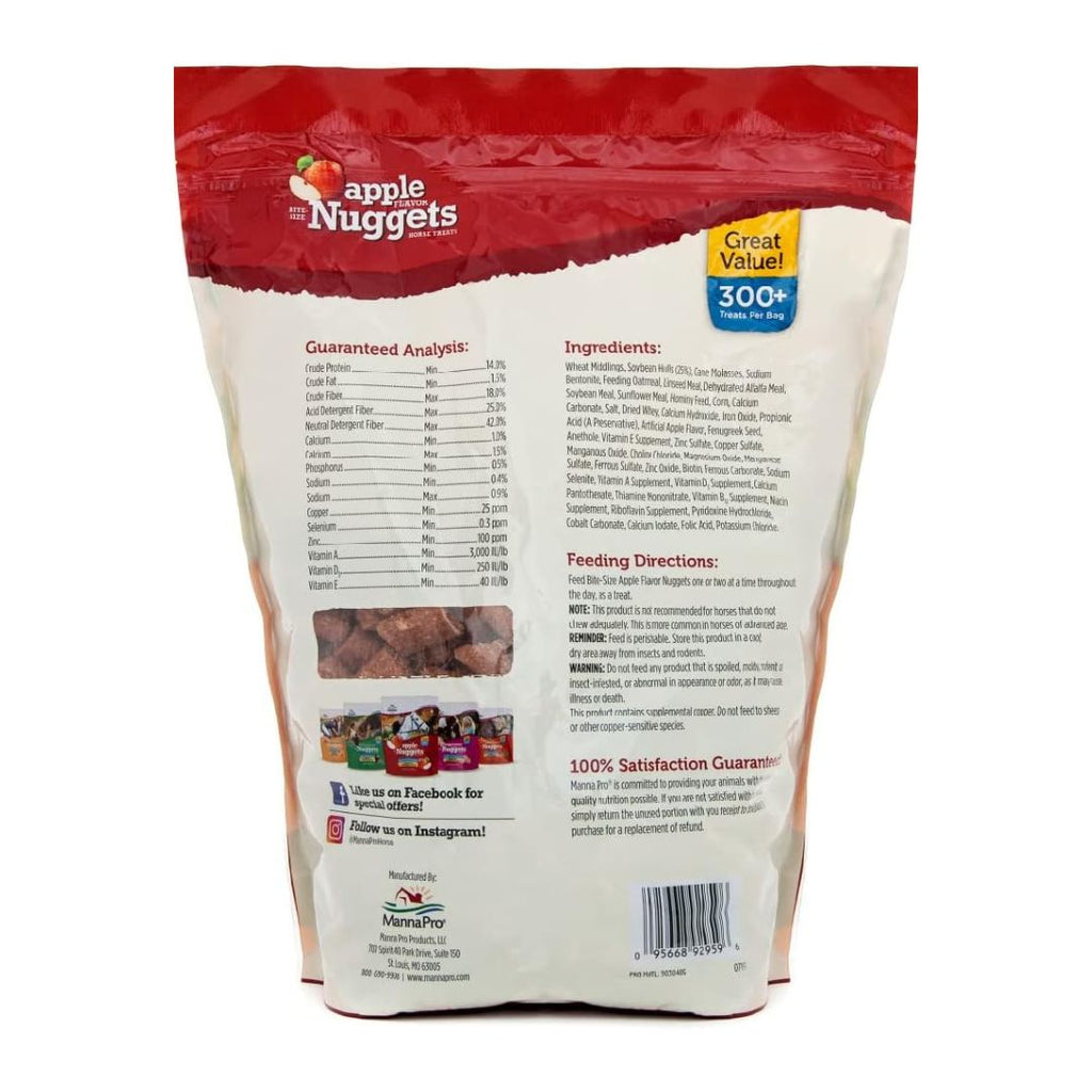 Manna Pro Apple Bite-Size Nuggets Horse Treats 4 lb