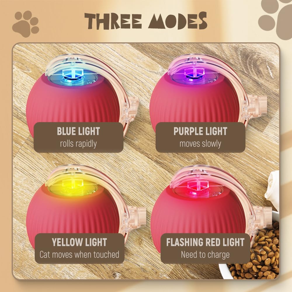 360° Smart Interactive Self-Rolling Pet Ball | Automatic Toy for Dogs & Cats