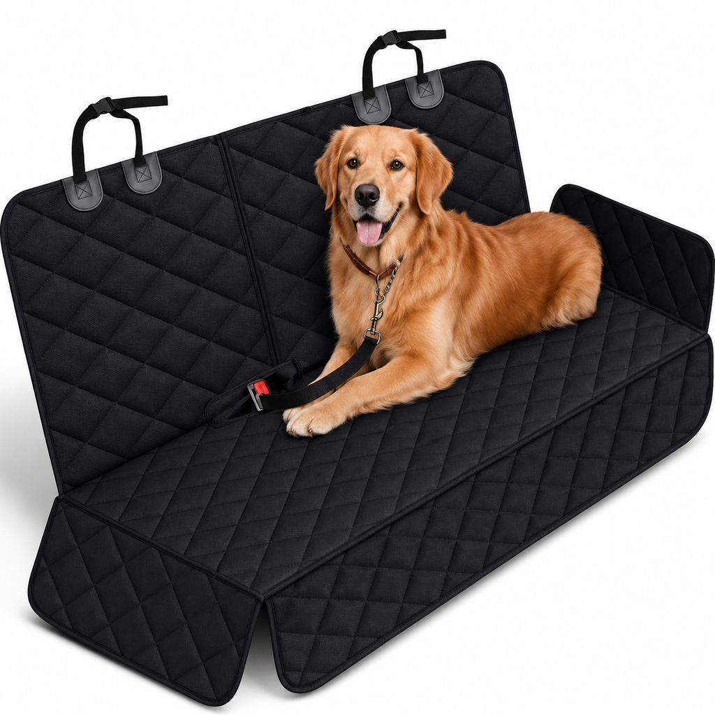 Waterproof Dog Car Seat Cover with Middle Armrest Access