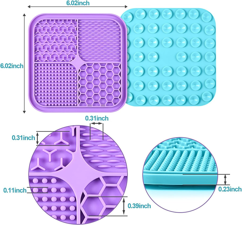 Calming Silicone Pet Lick Mat | Slow Feeder & Bath Distraction with Suction Cups