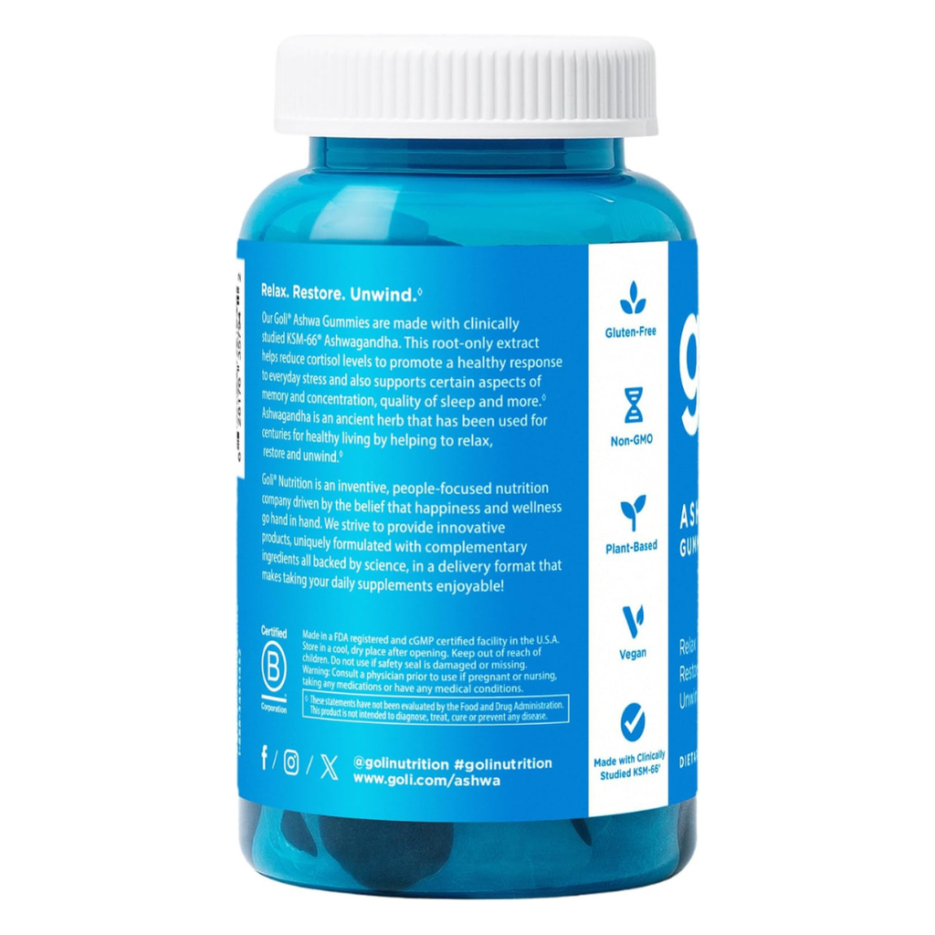 Goli Ashwagandha & Vitamin D Gummies Mixed Berry 60 Count