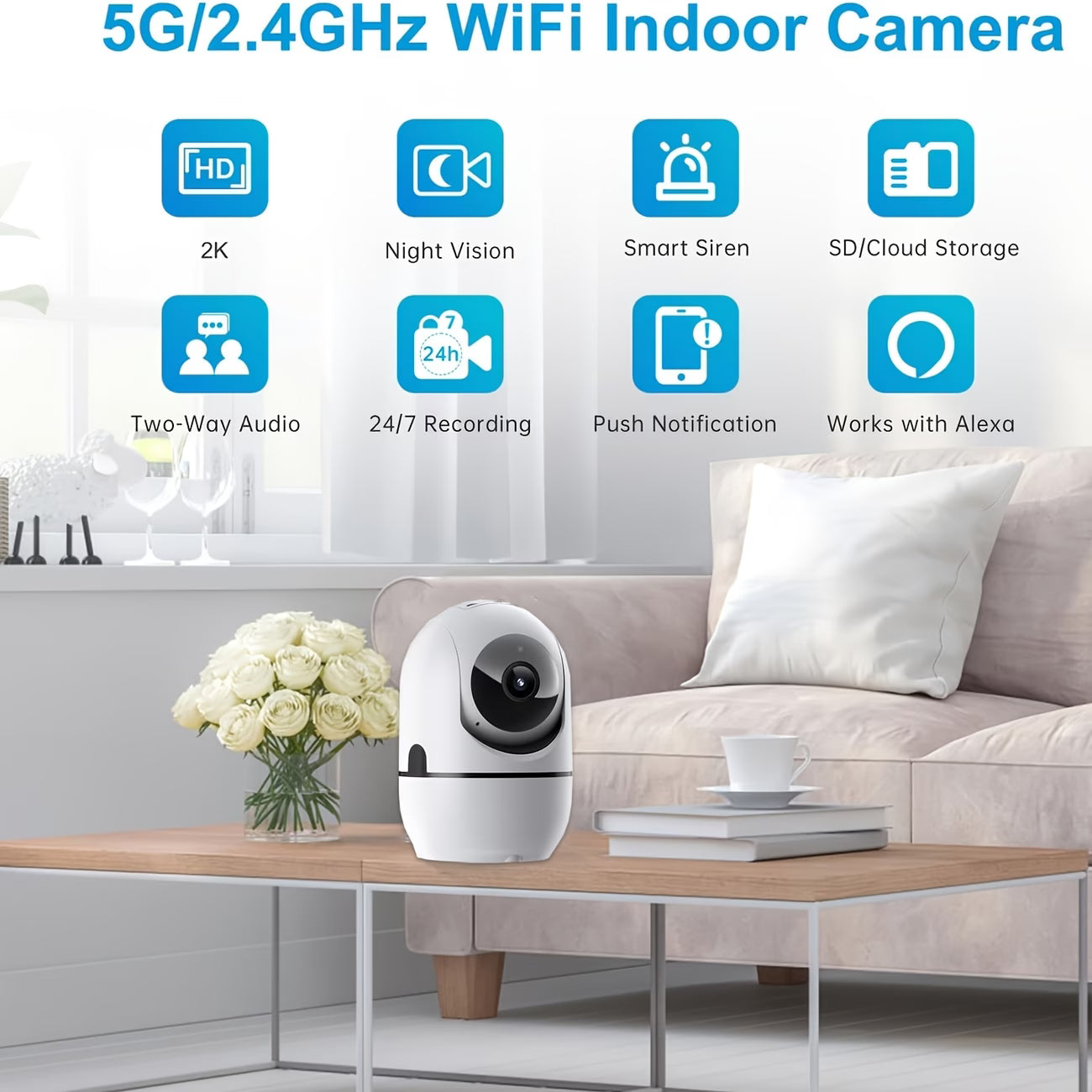 360° Smart Pet Camera 4MP HD Night Vision Two-Way Audio