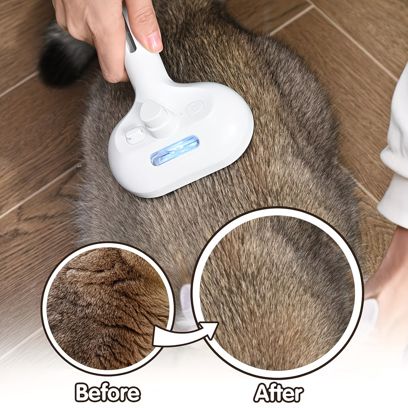 3-in-1 Steam Pet Hair Remover & Anti-Shedding Grooming Brush