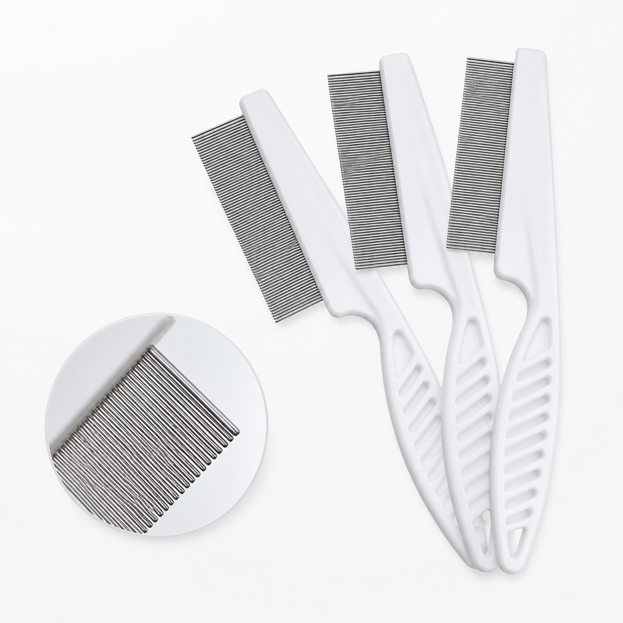 Flea Comb for Dogs & Cats - Stainless Steel Grooming Comb 2pk