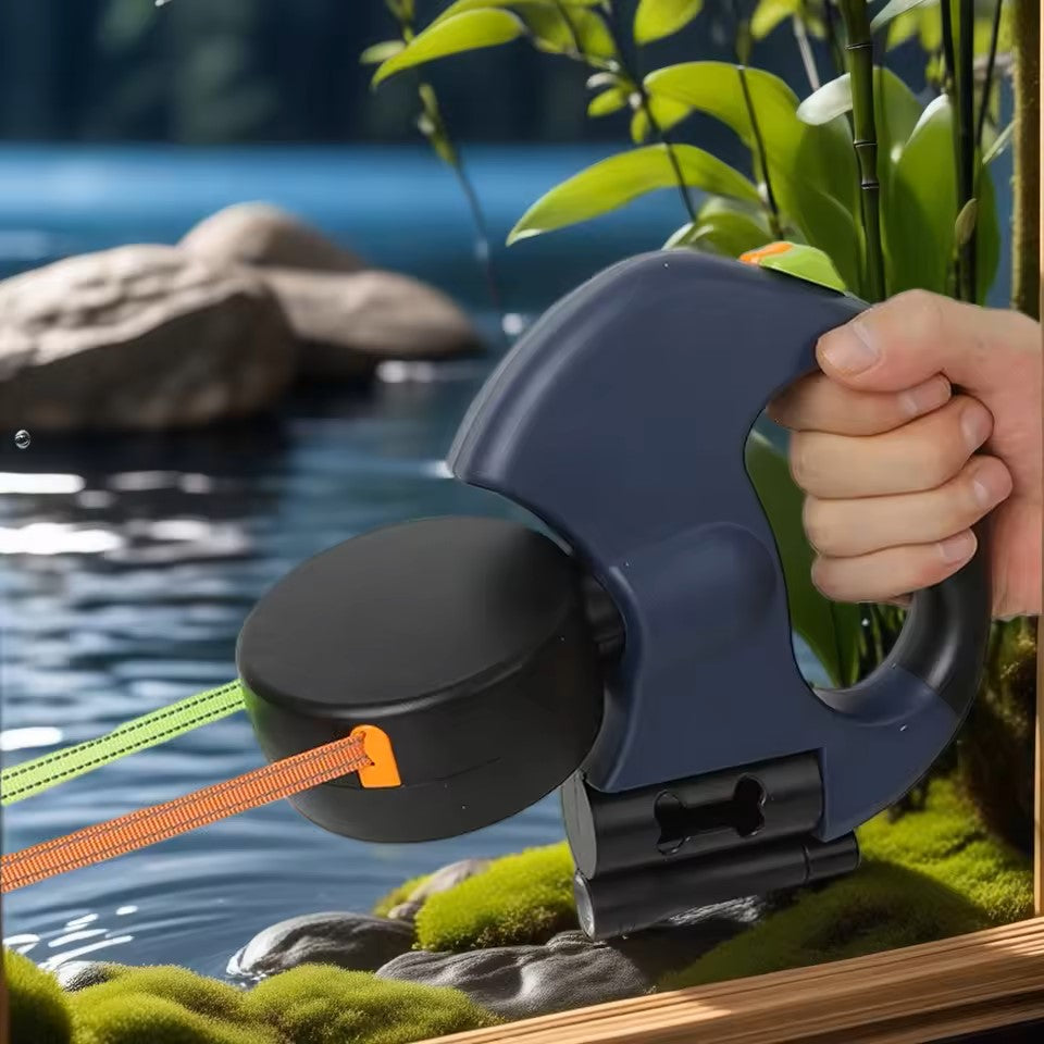 Retractable Double Dog Leash with LED Light – No-Tangle & Reflective