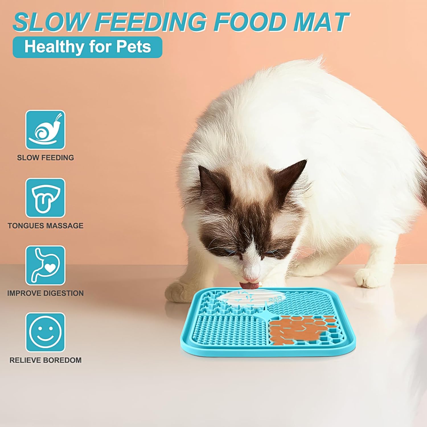 Calming Silicone Pet Lick Mat | Slow Feeder & Bath Distraction with Suction Cups