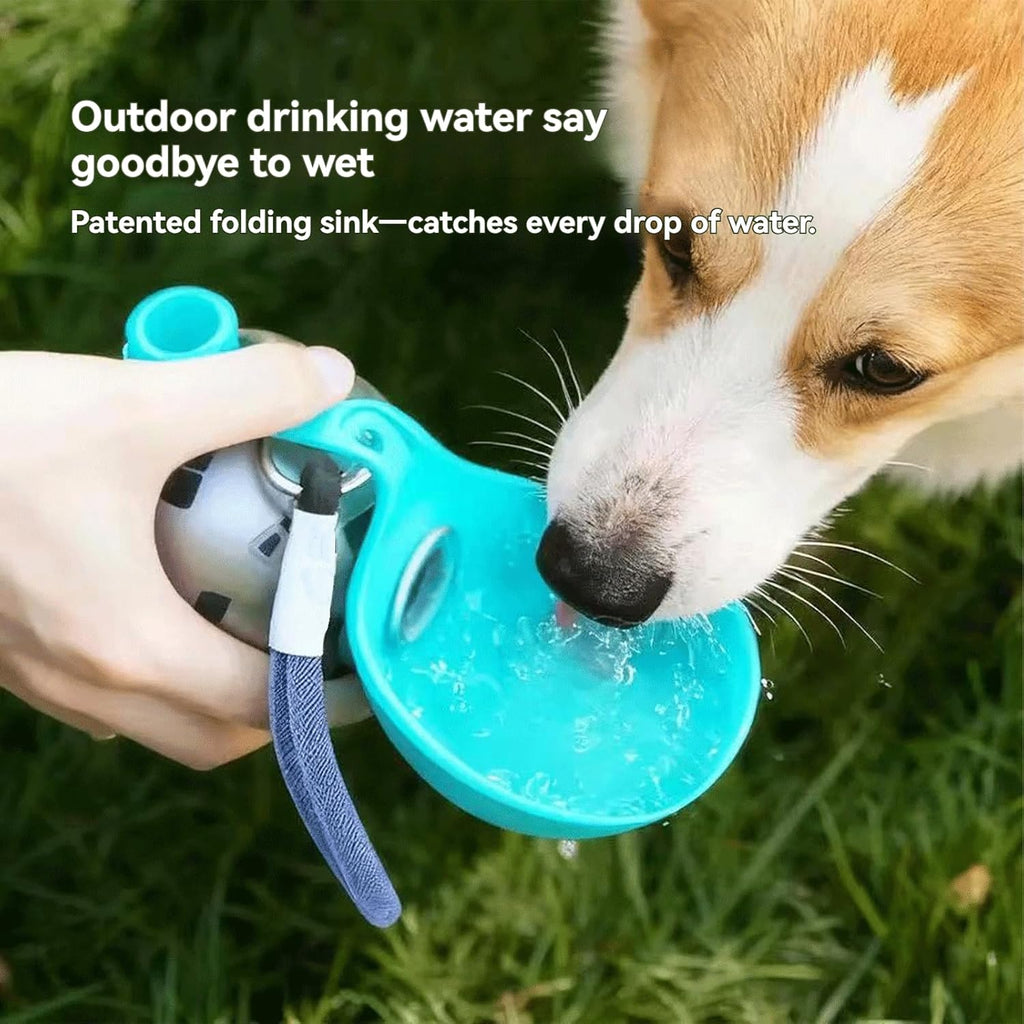 Portable Dog Water Ball Bottle with Foldable Silicone Bowl