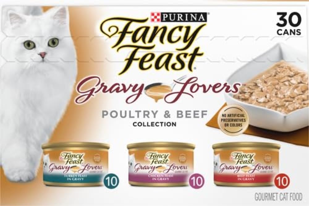 Fancy Feast Gravy Lovers Wet Cat Food Variety – 30 Cans