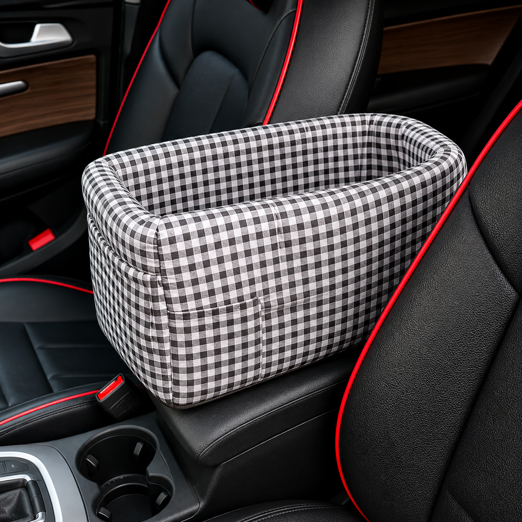 Car Console Pet Seat & Travel Carrier for Small Dogs & Cats