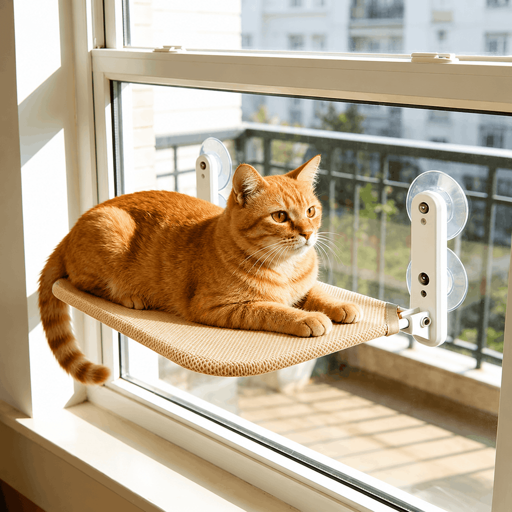 Cat Window Hammock Suction Cup Mount No-Drill Perch Seat Bed