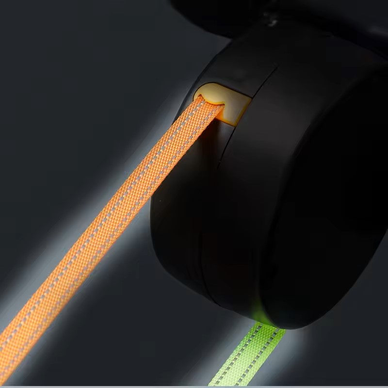 Retractable Double Dog Leash with LED Light – No-Tangle & Reflective
