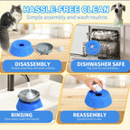 Dog Slow Feeder Bowl with Rolling Ball, No Mess Liquid Treat Lick Bowl, 2-In-1 Enrichment Feeder with Suction Cups