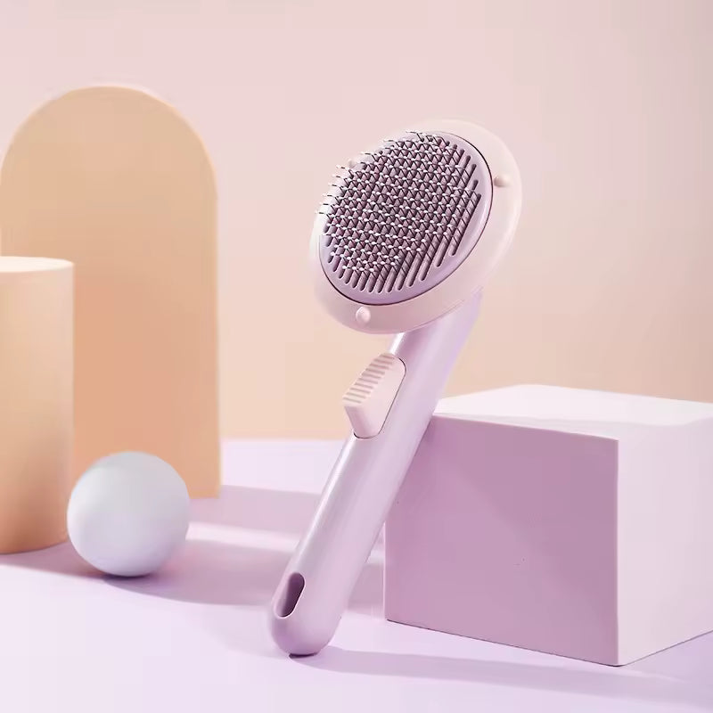 Self-Cleaning Slicker Brush for Cats & Dogs | One-Click Pet Hair Shedding Comb