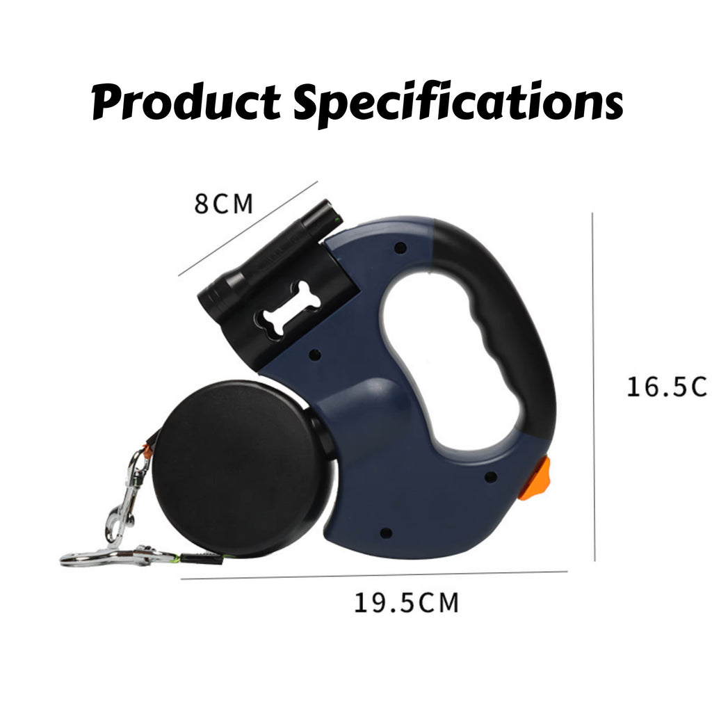 Retractable Double Dog Leash with LED Light – No-Tangle & Reflective