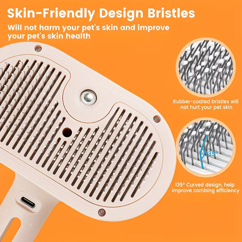 3-in-1 Steam Pet Hair Remover & Anti-Shedding Grooming Brush