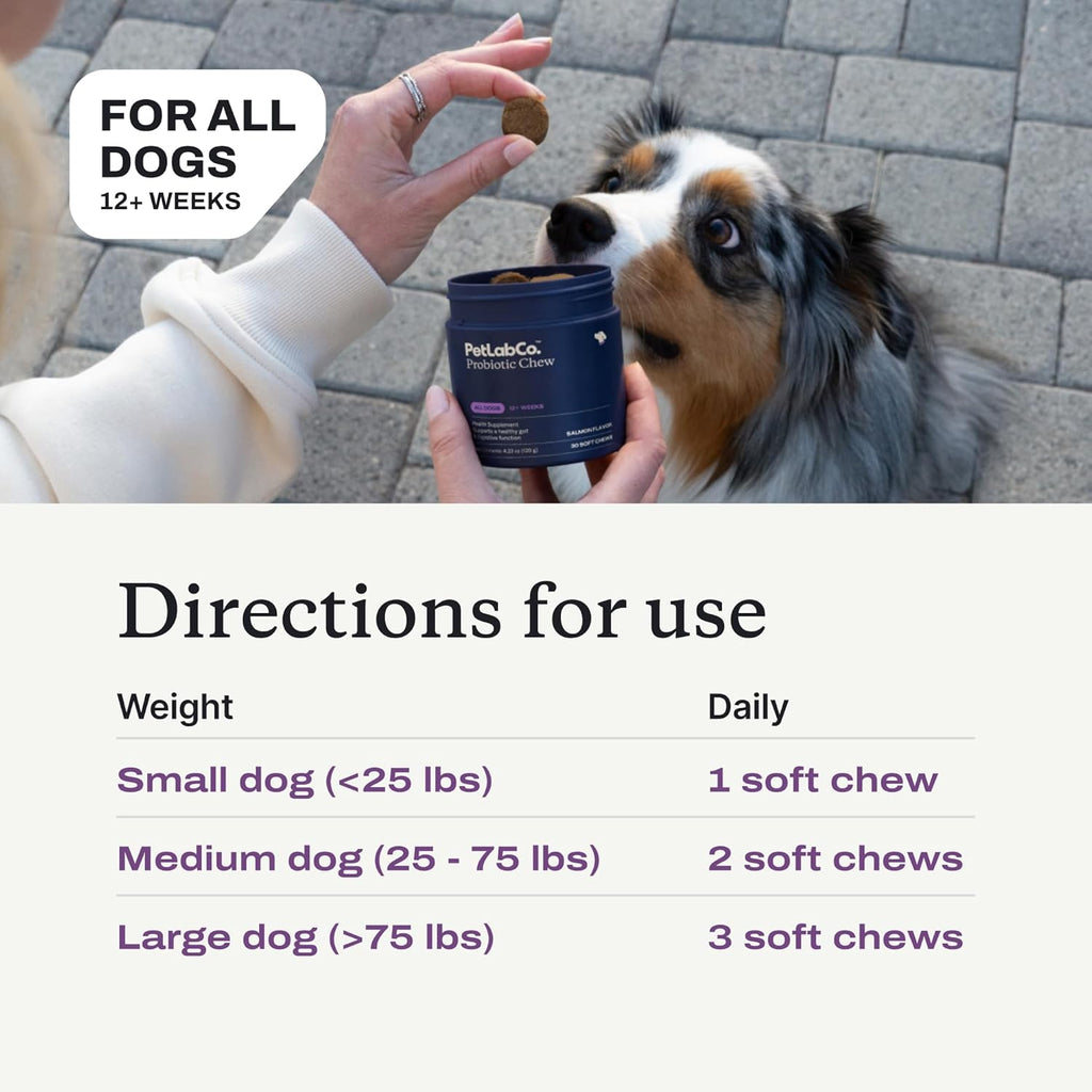 PetLab Co. Probiotic Chews for Dogs Gut Health 30 Count