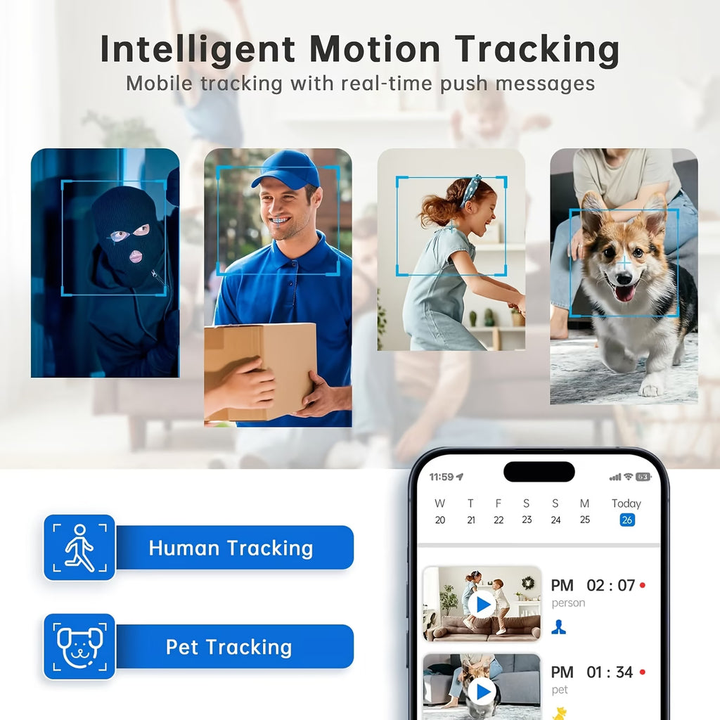 360° Smart Pet Camera 4MP HD Night Vision Two-Way Audio