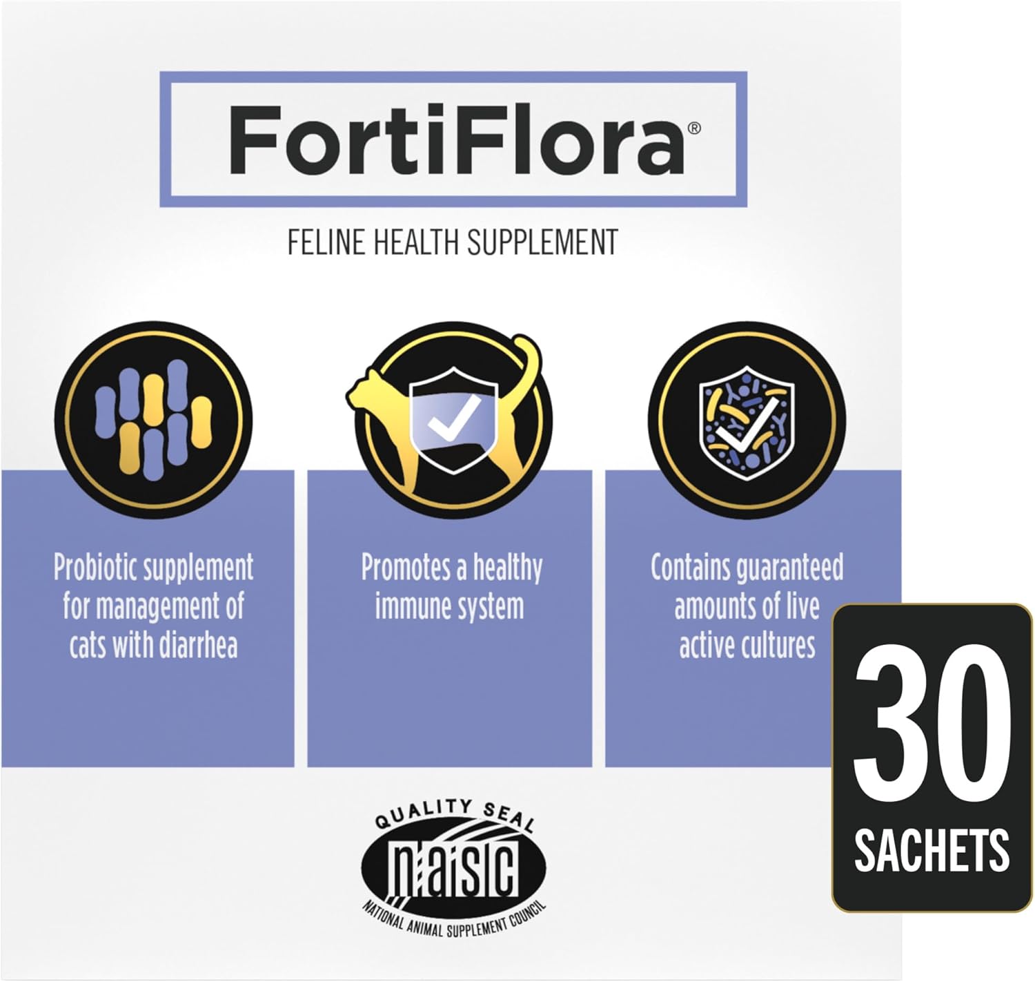 Purina Pro Plan FortiFlora Cat Probiotic Supplement | Veterinary Diet Digestive Support Powder | 30 Sachets