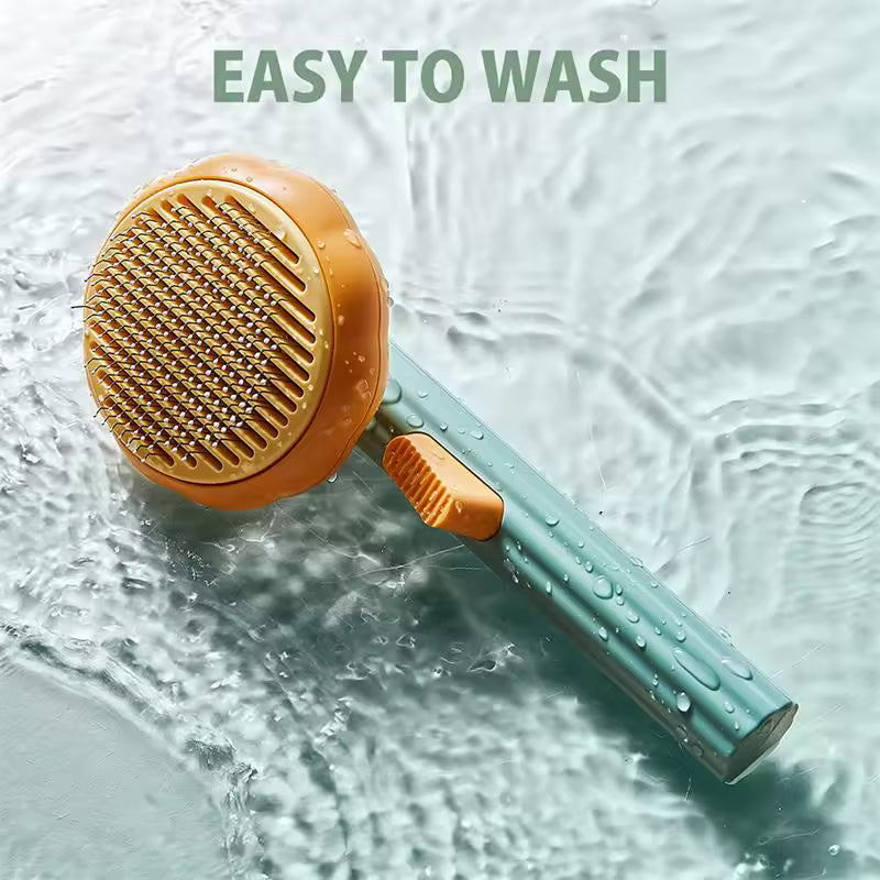 Self-Cleaning Slicker Brush for Cats & Dogs | One-Click Pet Hair Shedding Comb