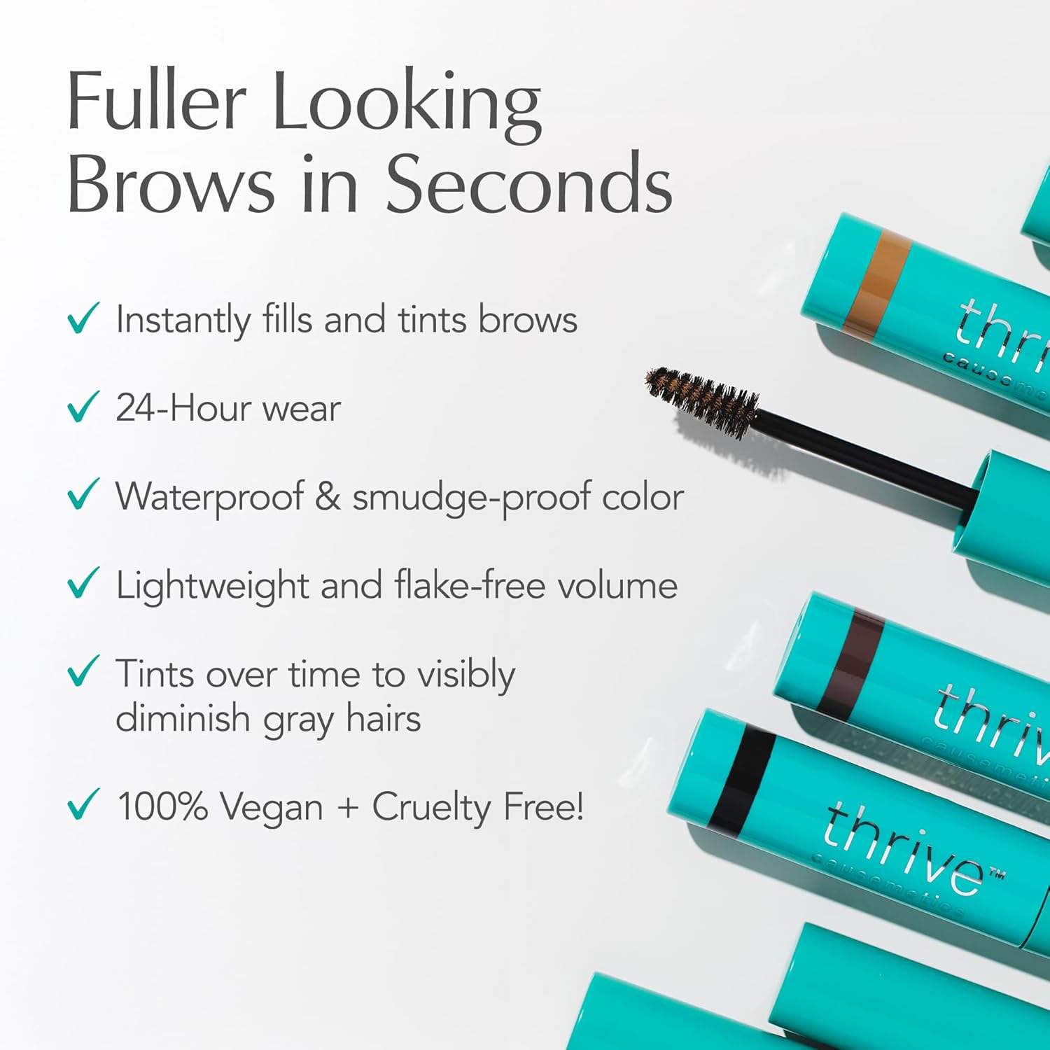 Thrive Causemetics Instant Brow Fix Tinted Eyebrow Gel Medium Brown